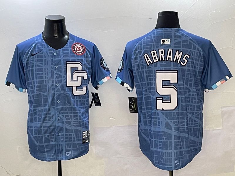 Men Washington Nationals #5 Abrams Blue Joint Name Nike 2025 MLB Jersey style 7->washington nationals->MLB Jersey